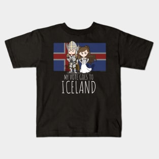 Lars & Sigrit. I Vote for Iceland Kids T-Shirt